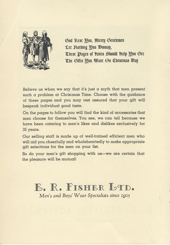E.R. Fisher Christmas Advertising Campaign 1939